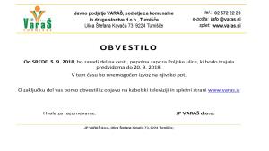 OBVESTILO ZAPORA CESTE